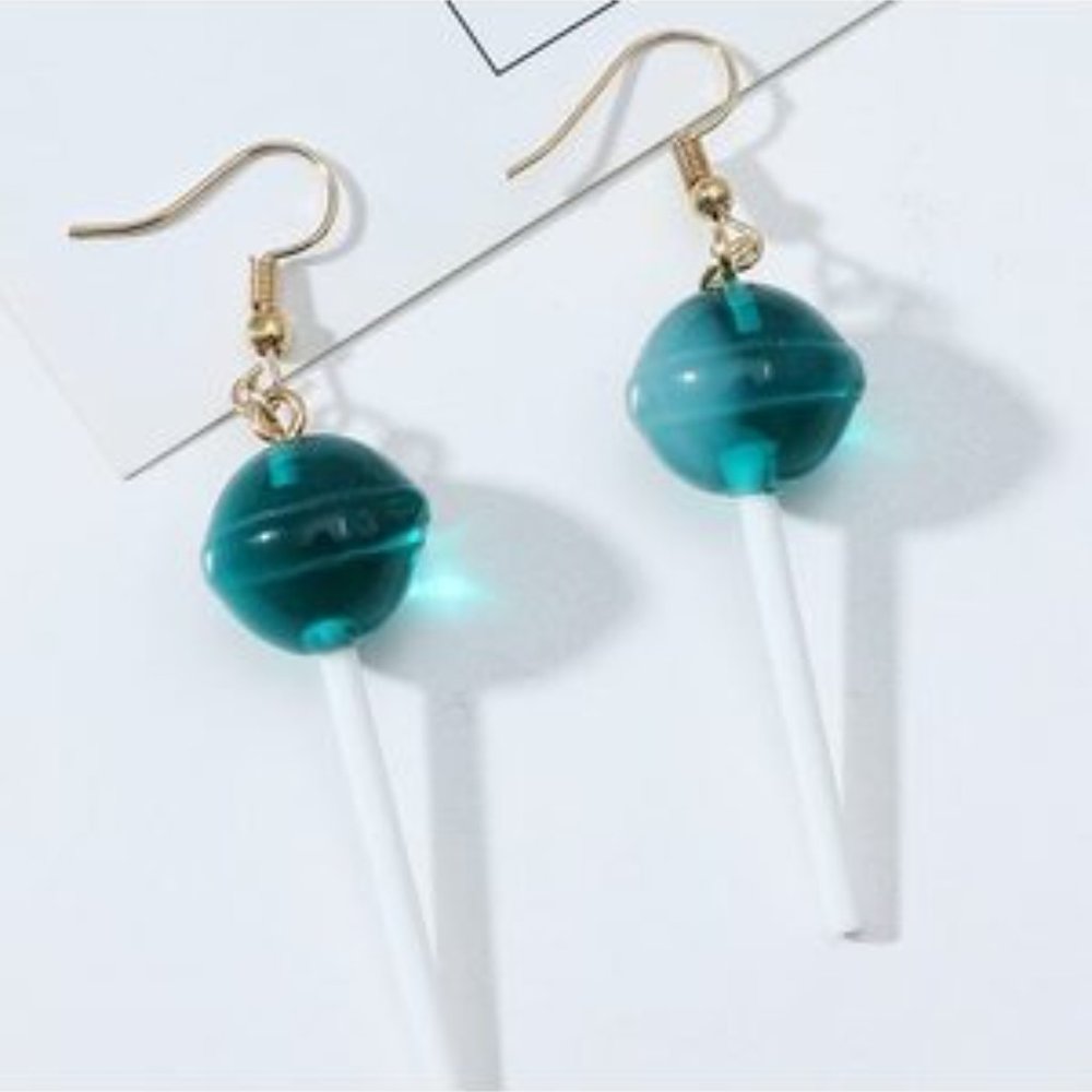 Lollipop earrings blue